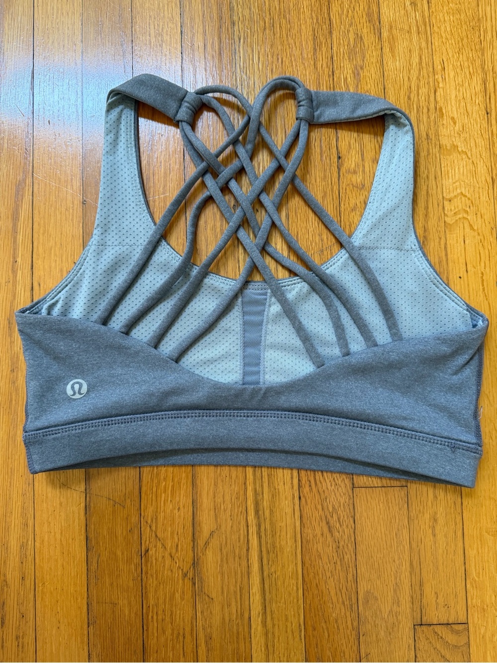 Women's Free To Be Strappy Back Sports Bra - Slate Gray - Size 4
